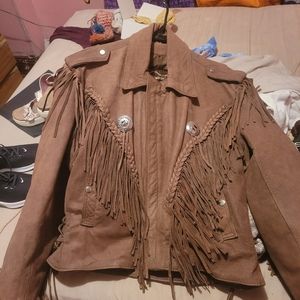 Womens suede cowgirl coat